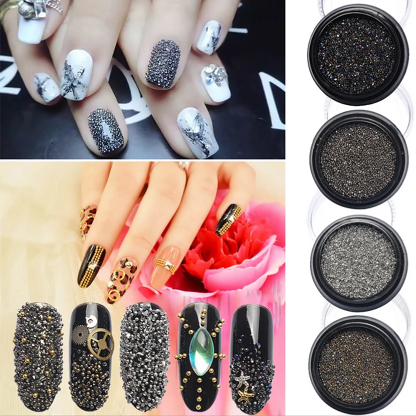 

Korea 2019 New Nail Art Rhinestones Wizard Beads Crystal Sand Mini Bead Tiny Diamond Decorative Stones Box Set Jewelry Nails