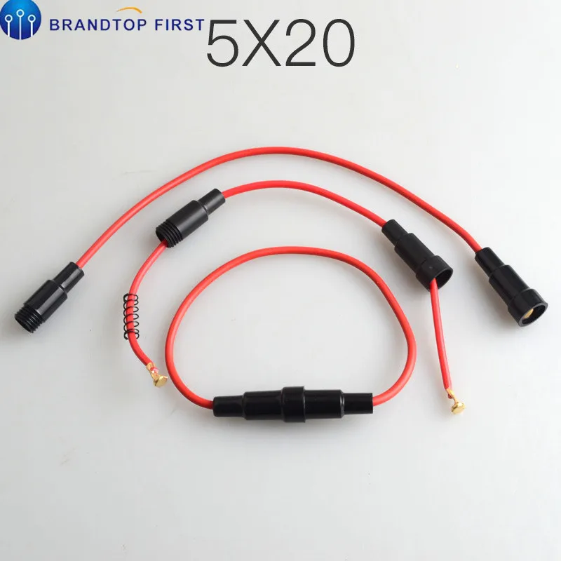5 шт. 5*20 мм стеклянный держатель предохранителя Тип винта 5x20мм с 22 AWG проводной