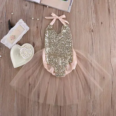 Платье Emmababy для маленьких девочек Тюлевое платье с блестками новорожденных