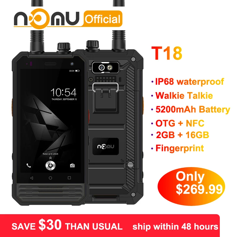 Nomu T18 Walkie Talkie водонепроницаемый ударопрочный IP68 мобильный телефон 4 7 &quotMTK6737T