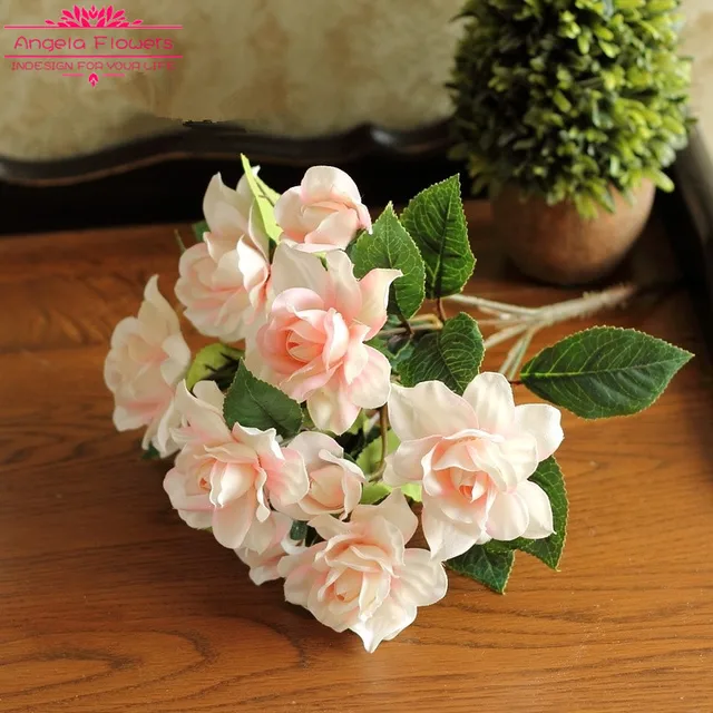 Top grade 3pcs/lot 7 branchs pink/white pure cape jasmine artificial