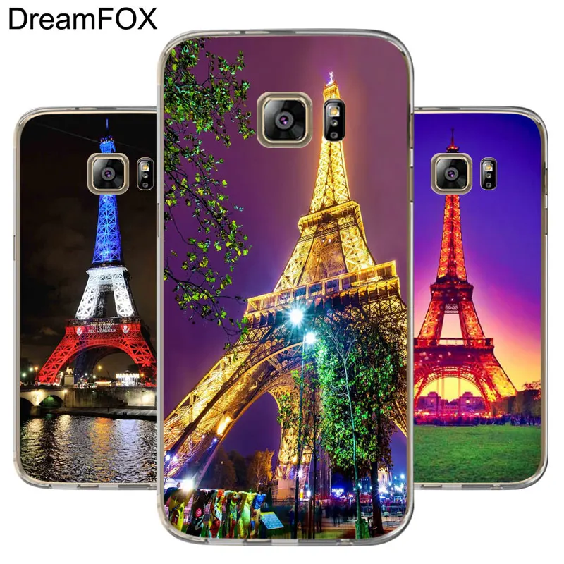 DREAMFOX M122 Paris Eiffel Tower Soft TPU Silicone Cover Case For Samsung Galaxy S5 S6 S7 S8 S9 S10 5G S10E Lite Edge Plus |