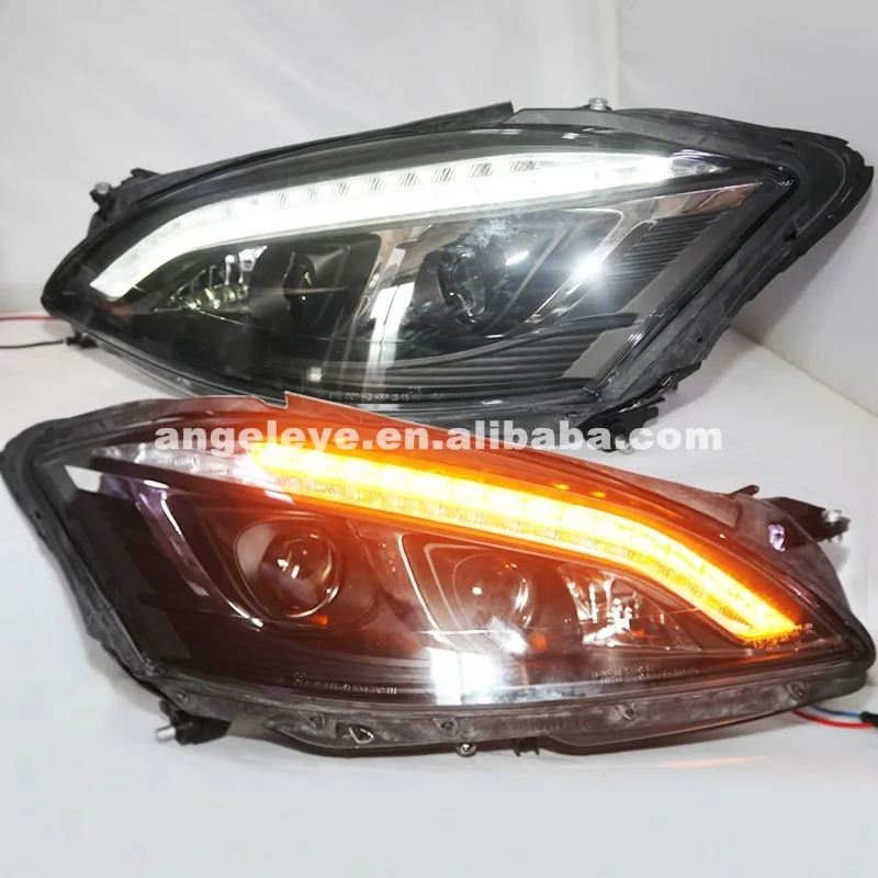 

For Benz W221 Headlight 2005-2008 year LED Front Lamp without AFS function Black housing SN