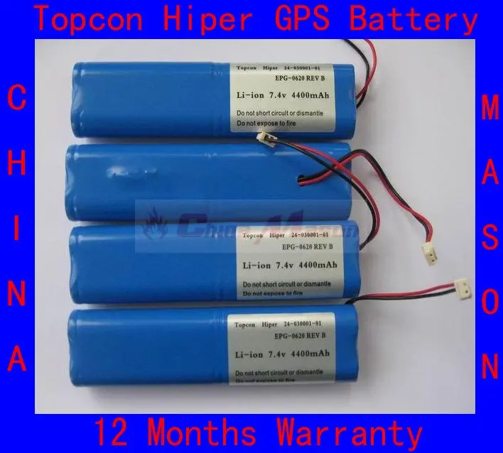 4 REPLACEMENT LI-ION BATTERY FOR TOPCON GPS,24-030001-01,L18650-4TOP,HIPER 