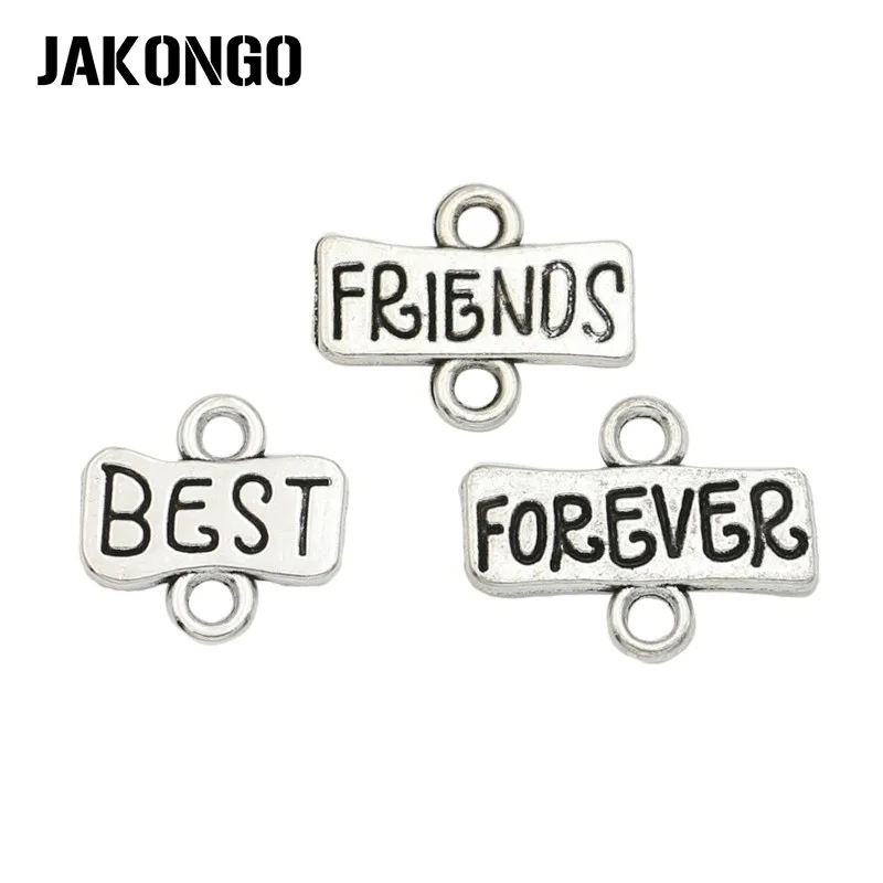 JAKONGO античный посеребренный соединитель Best Friends Forever для изготовления ювелирных