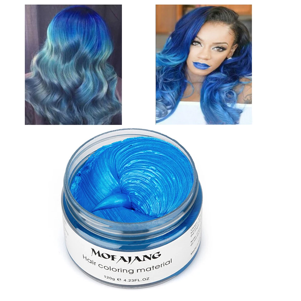 Mofajang Color Hair Wax Cream Gel Cool Blue Head Oil Mild And Non
