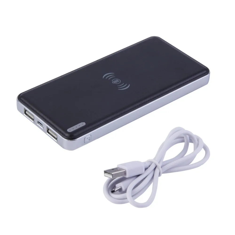 10000mAh Rechargeable Battery Wireless Charger Power Bank USB Charging