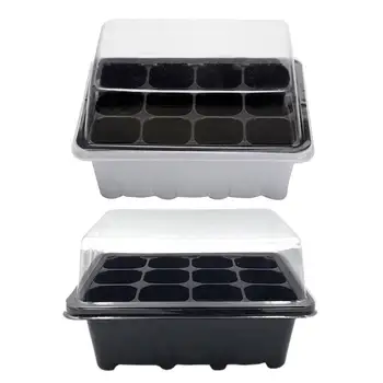 

1/5PCS 12 Cells Nursery Pot Planting Seed Tray Kit Plant Germination Box With Lid Garden Grow Box Gardening Supplies