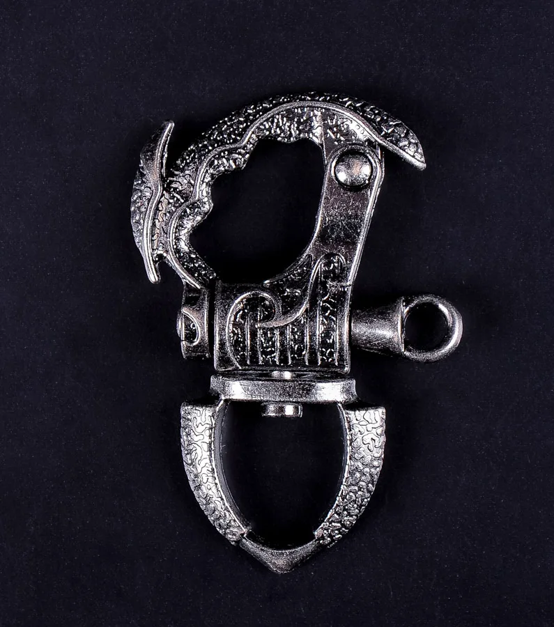 

2X Heavy DIY Robot Antiqur Silver Motorcycle Biker Clasp Key Chain Fob Clip Hook