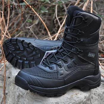 

Tactical Combat Outdoor Sport Army Men Boots Desert Botas Hiking Autumn Shoes Travel Leather High Boots Male