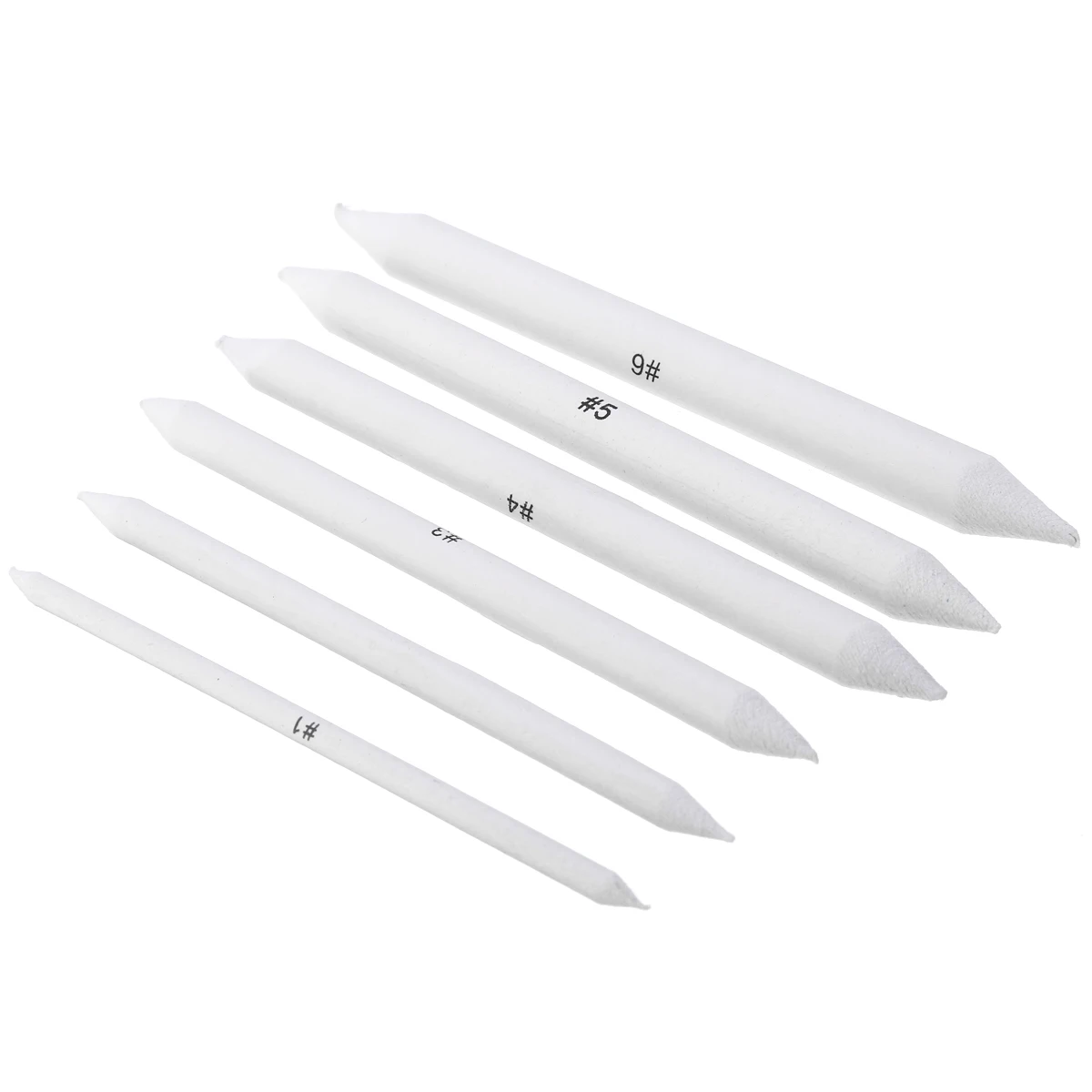 6 Sizes Rice Paper Sketch Art Tortillon White Drawing Pen Blending Smudge Stump Stick Practical Painting Tool for School Office