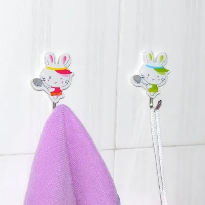 

BF040 Home Little rabbit stainless steel hooks 4pcs/set 5*5cm Free shipping