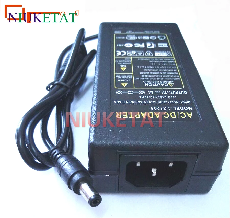 LX1205 12V 5A 12V5A 60W светодиодный адаптер питания AC 110-240V 5,5*2,5-2,1 dc светодиодный блок питания для RGB светодиодный 5050 3528