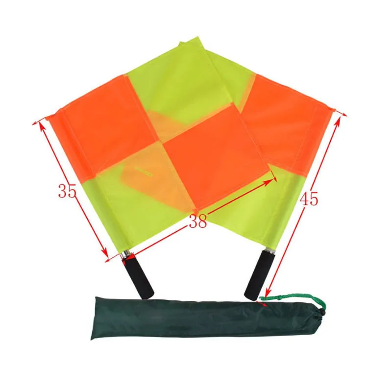 

Portable 2 PC Soccer Referee Flag Referee Linesman Flag Outdoor Football Game Referee Equipment Red and Yellow Quartered Flag