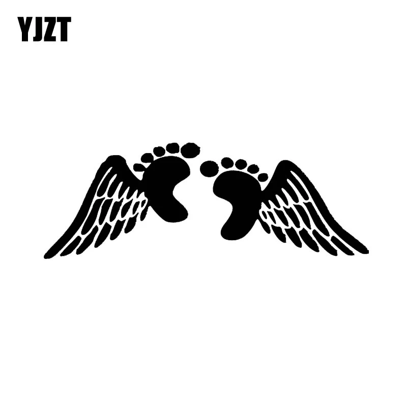 Yjzt 15 5 5 6cm Baby Angel Coming Feet Print Covering The Body Decal Silhoutte Design Car Sticker Black Silver C 1360 Car Stickers Aliexpress