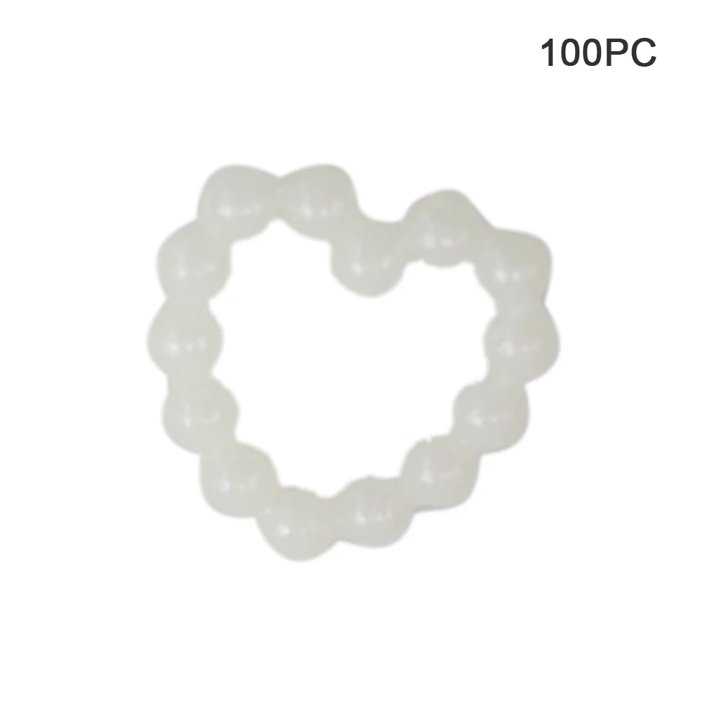 100 Pcs Crafts Wedding Garment Rounded Scatter Heart Shape ABS Imitation Pearl Clothing Decoration DIY Loose | Дом и сад