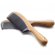 professional Handmade hair brush natural ox horn comb Green sandalwood Comb Hair Style Designer professional health care comb anti static massage green sandalwood comb handmade bamboo hair brush wedding birthday gift