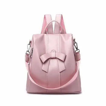 

Women Backpack Pu Leather Shoulder School Bags For Teenager Girls Female Bow Backpack