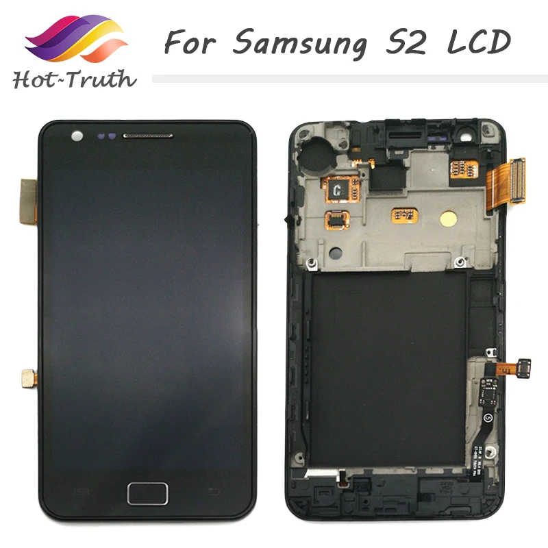 

10pcs 4.3" AMOLED For SAMSUNG Galaxy S2 LCD Display Touch Screen with Frame Digitizer For SAMSUNG i9100 LCD S2 i9100 Display