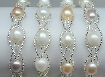 

Fashion Freshwater REAL Pearl Bracelet Bangle for Women/Lady/Girls/Female Beautiful Jewelry
