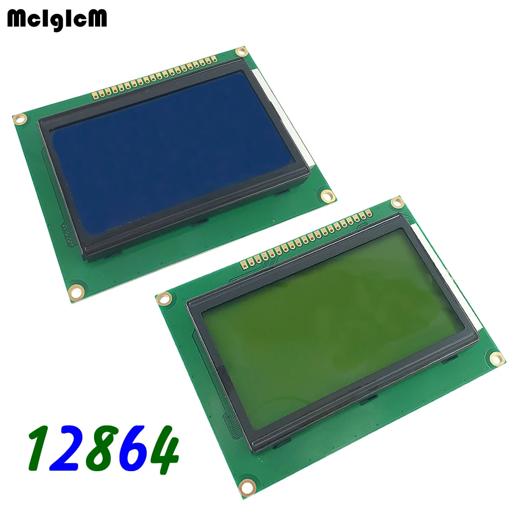 

20pcs/lot 12864 128x64 Dots Graphic Blue / Yellow Green Color Backlight LCD Display Module LCD12864