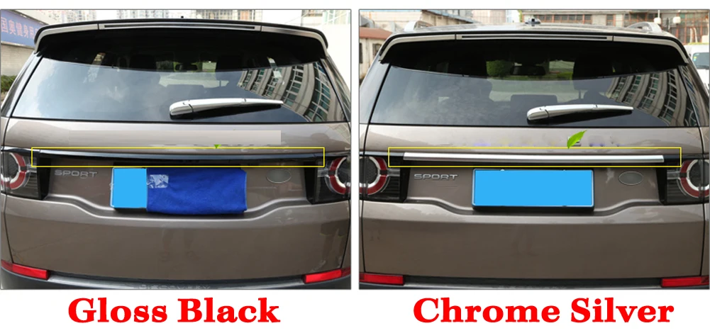 Автомобильные аксессуары ABS хром глянец Черный Нижняя отделка багажного отделения задняя дверь крышка полоски Накладка для Land Rover Discovery Sport