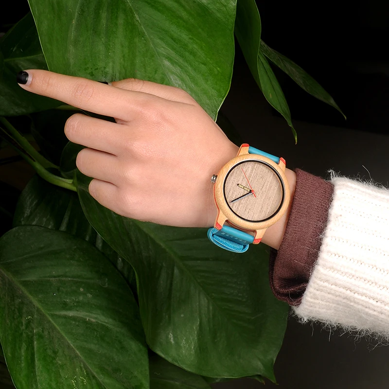 BOBO BIRD Timepieces Bamboo Watches for Men and Women Luxury Quartz Wristwatches with Leather Straps In Wooden Gifts Box