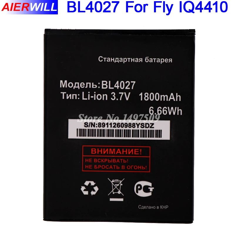 Аккумулятор IQ4410 для Fly BL4027 IQ 4410 аккумулятор 1800 мАч|battery for|battery for flybattery mobile |