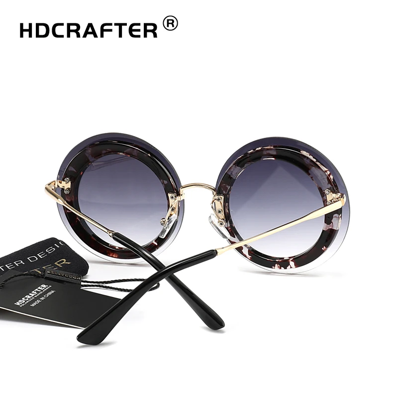 HDCRAFTER Круглые Солнцезащитные очки женские винтажные градиентные солнцезащитные