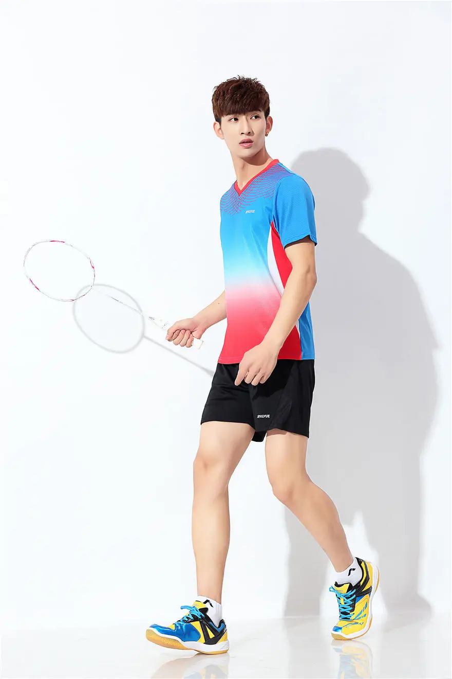 Новая рубашка для бадминтона, мужская рубашка с коротким рукавом, быстросохнущая спортивная рубашка для тенниса, рубашка высокого качества