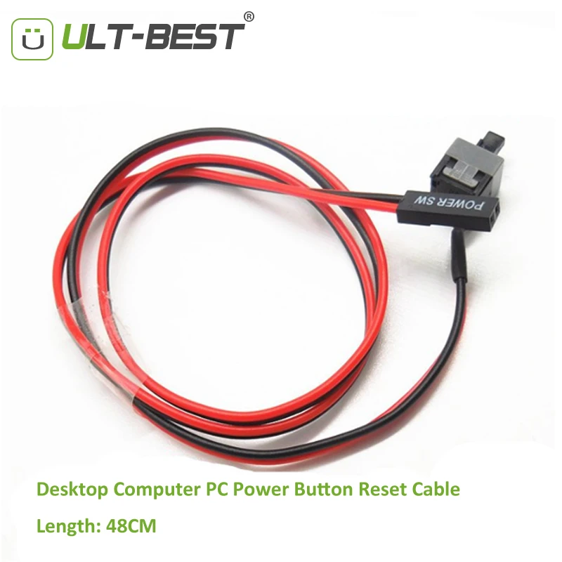 

ULT-Best Desktop Computer PC Power Button Reset Cable Cord Switch Cables Re-starting SW I/O Re -set Power Cabo