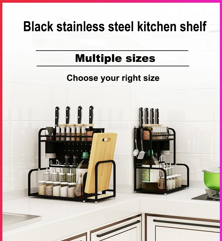 Kitchen Shelf Seasoning Shelf Multifunctional Kitchen Storage Stainless Steel Kitchen Rack Seasoning Rack No need to install Kitchen Shelf Seasoning Shelf Multifunctional Kitchen Storage Stainless Steel Kitchen Rack Seasoning Rack No need to install