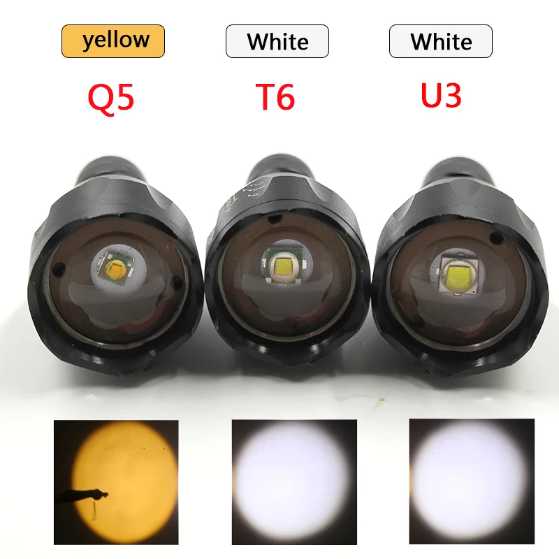 Litwod Z20A100 XM-L2 U3 white& yellow light led flashlight torch lamp aluminum waterproof zoom led portable light lanterna