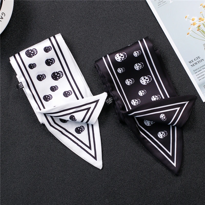 

Summer Female Silk Neck Scarf Fashion Print Women Hair Scarves Skinny Office Lady Neckerchief Scarfs Hand Bag Tie Band