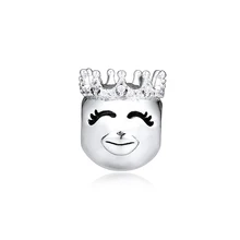 925 стерлингового серебра прозрачный CZ принцесса Шарм бусины подходят оригинальные Подвески Браслет Argent DIY ювелирных изделий