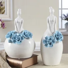 Pretty girl ceramic ornaments decoration wedding gift living room tv cabinet home decoration crafts