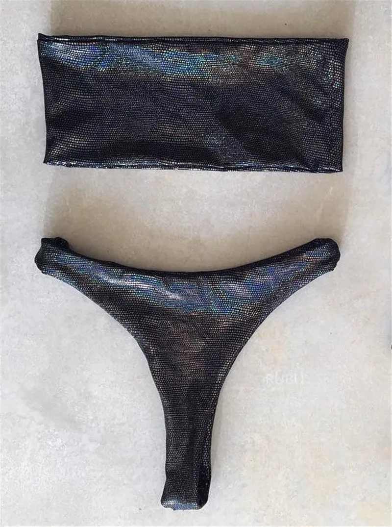 Женский сексуальный купальник бразильские бикини комплект бикини с блестками Блестящий купальный костюм Купальники бикини Maillot De Bain - Цвет: 912
