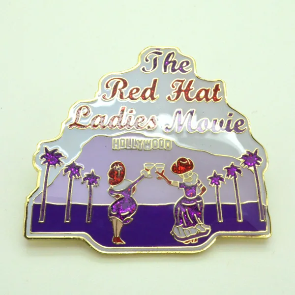 custom iron soft enamel lapel pin ,epoxy on,giltter powder filled in