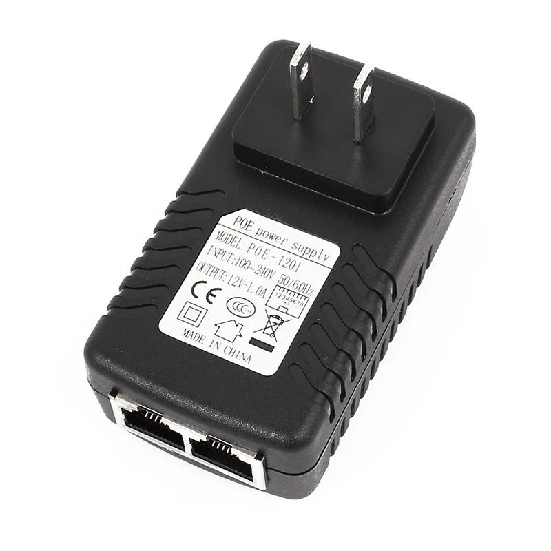 США Plug 12 В 1A Инжектор PoE Питание Беспроводной адаптера Ethernet ip-телефона