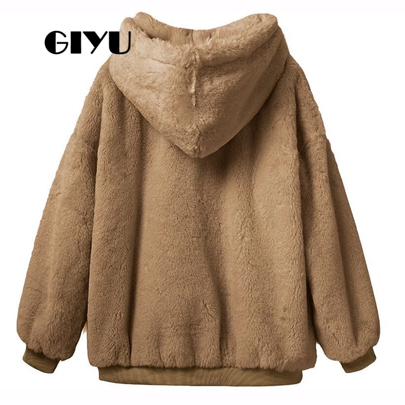 GIYU Autumn Solid Fur Hoodies Women Long Sleeve Casual Basic Sweatshirt Female Hairy camiseta mujer GIYU Autumn Solid Fur Hoodies Women Long Sleeve Casual Basic Sweatshirt Female Hairy camiseta mujer