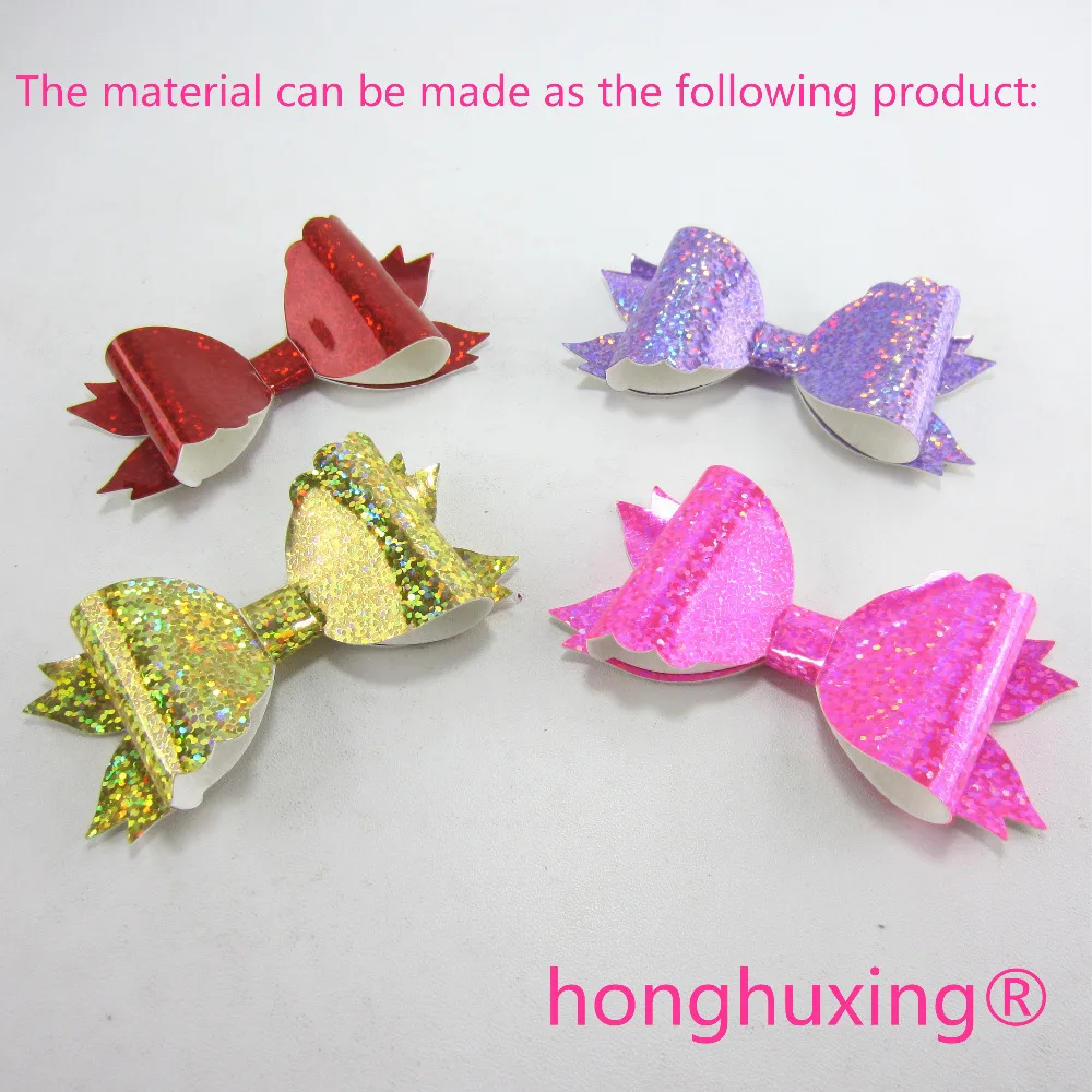 Leather Fabric Iridescent Holographic Faux Synthtic For Earring Bowes Handbags Wedding Decoration