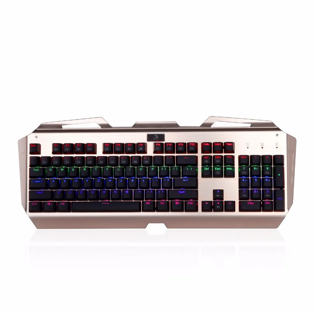 1. gold black mechanical gamer keyboard
