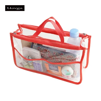 

Fashion PVC Transparent Cosmetic Bag Women Travel Organizer Makeup Bag Clear Beach Bags Large Capacity Poratable Toiletry Bags