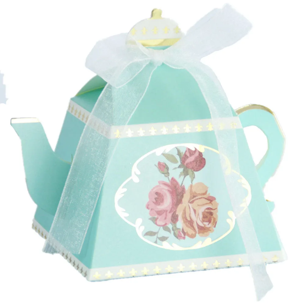 

50Pcs/Lot Royal Teapot Candy Box For Wedding Favors And Gifts Candy Bar Retro Crafts Paper Box Wedding Favor Chocolate Box