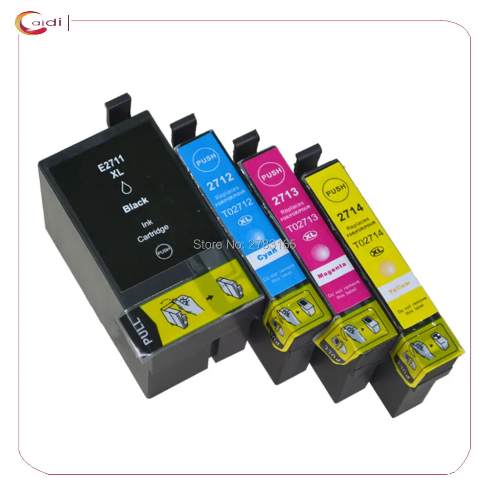 

4 шт., совместимые чернильные картриджи 27XL для Epson