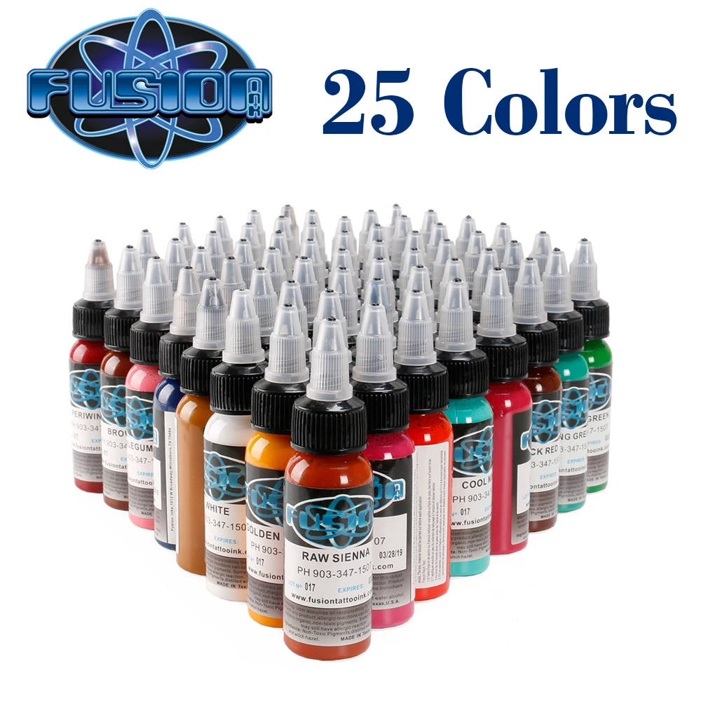 1oz Professional Tattoo Ink Skin Easily Absorb Pigment Kit 25 Colors for Body Tattoo Painting Ink