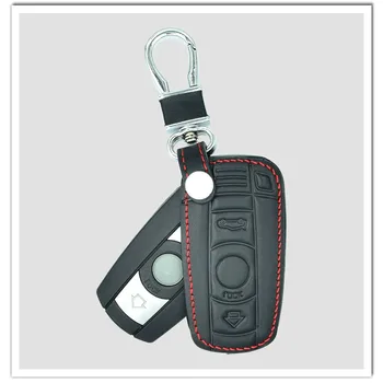 

Car Key Case For BMW 3 5 7 Series E46 E30 E60 E90 F30 F10 E39 F20 E53 X5 X3 X4 320I 116I 328I Leather Key Holder KeyChain Cover