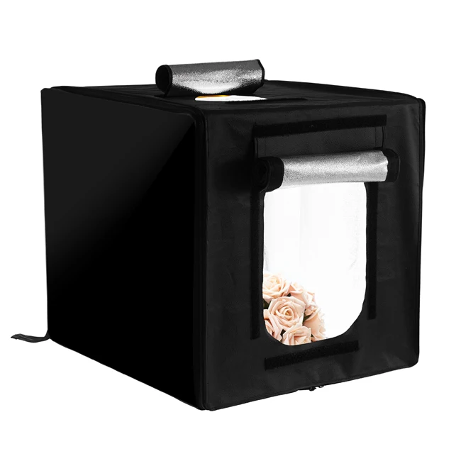 preço 60*60 cm LED Estúdio de Fotografia Luz Softbox Tenda Soft Box + 3 pcs 40*66.5 cm Fundos para o Telefone Da Câmera DSLR Jóias Sapatos Brinquedos