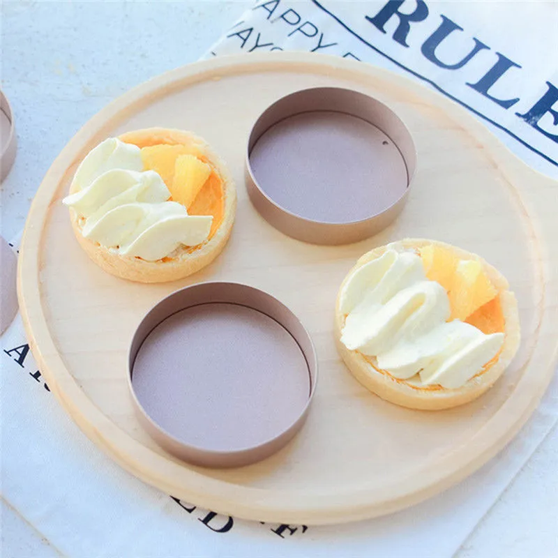 

New Live Bottom Cake Egg Tart Mould For Kitchen DIY Baking Cake Egg Tart Tools Kitchen Aluminum alloy Circle Cake Molds