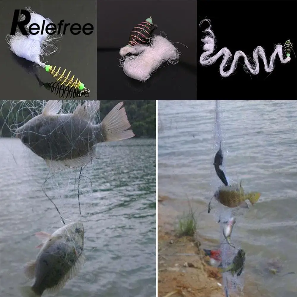 

Transparent 90cm Sea Fishing Fish Line Explosion Hook Fishing Net Practical Mesh Overlord Bundle Portable Tool Hook